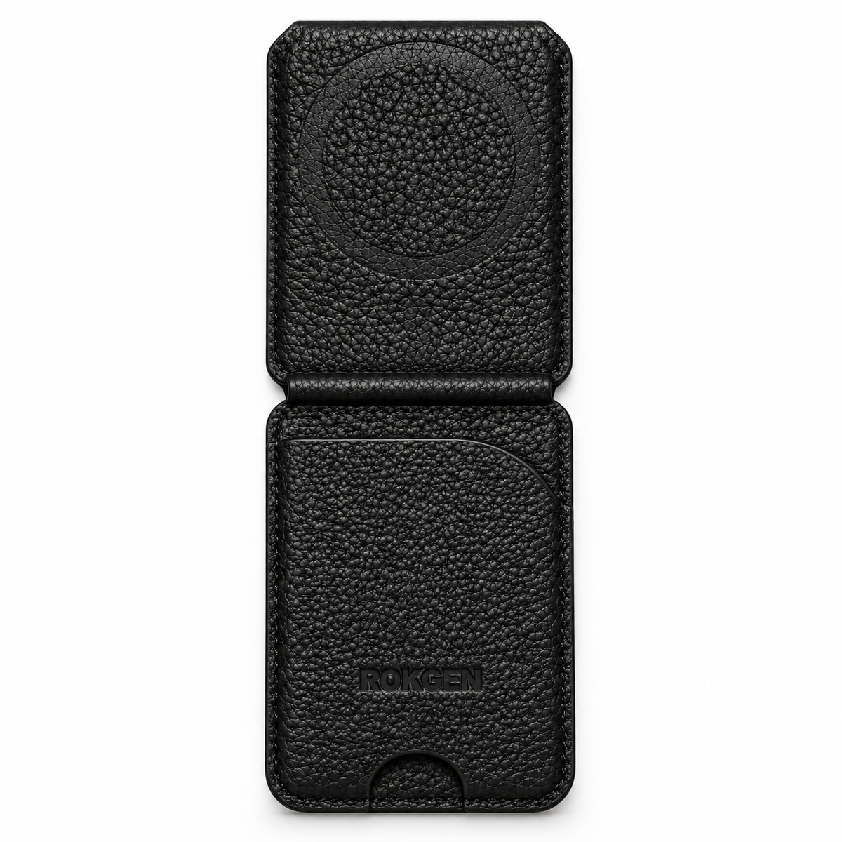 ROKGEN One MagSafe Leather Wallet & Stand - Black