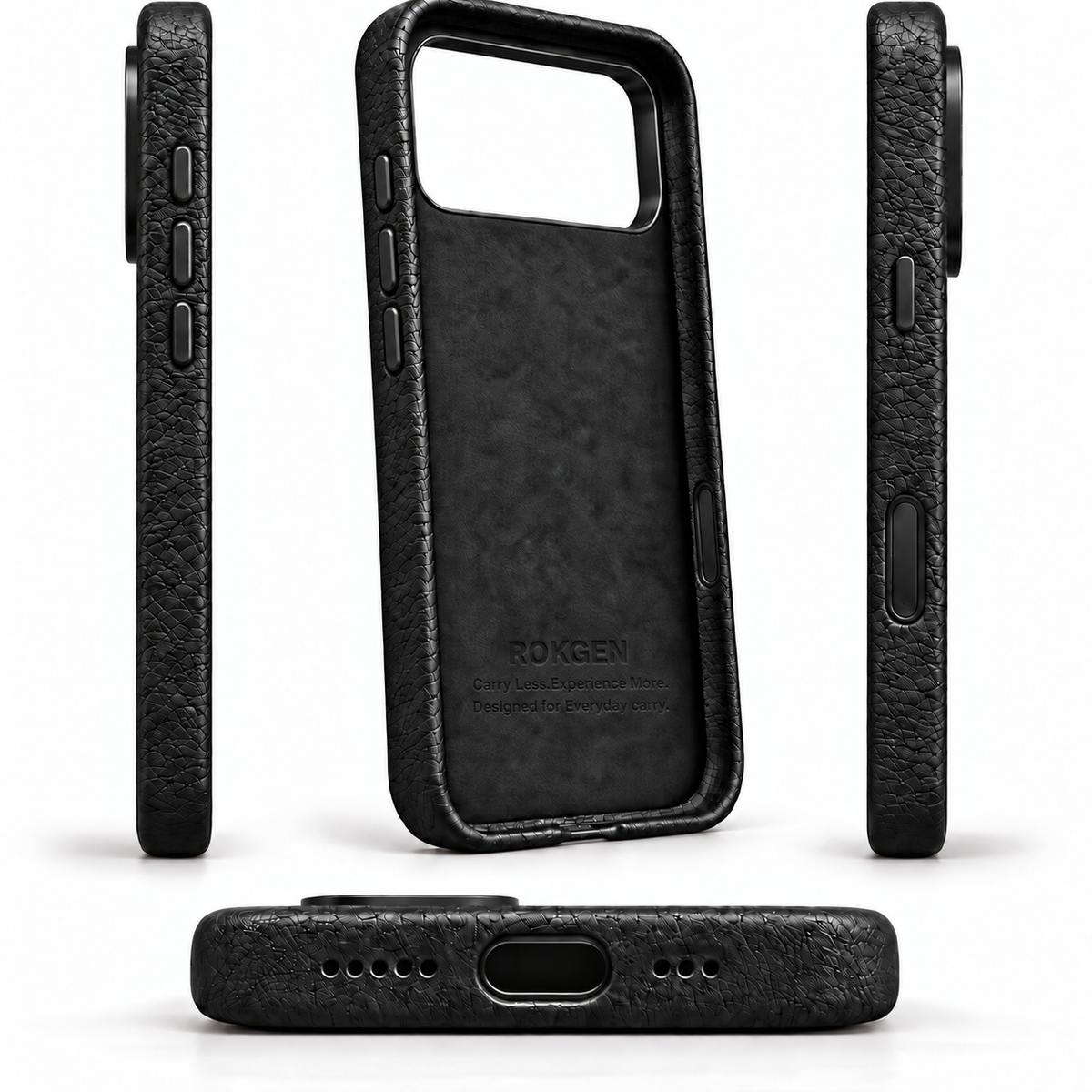 ROKGEN One MagSafe Leather Case - Black