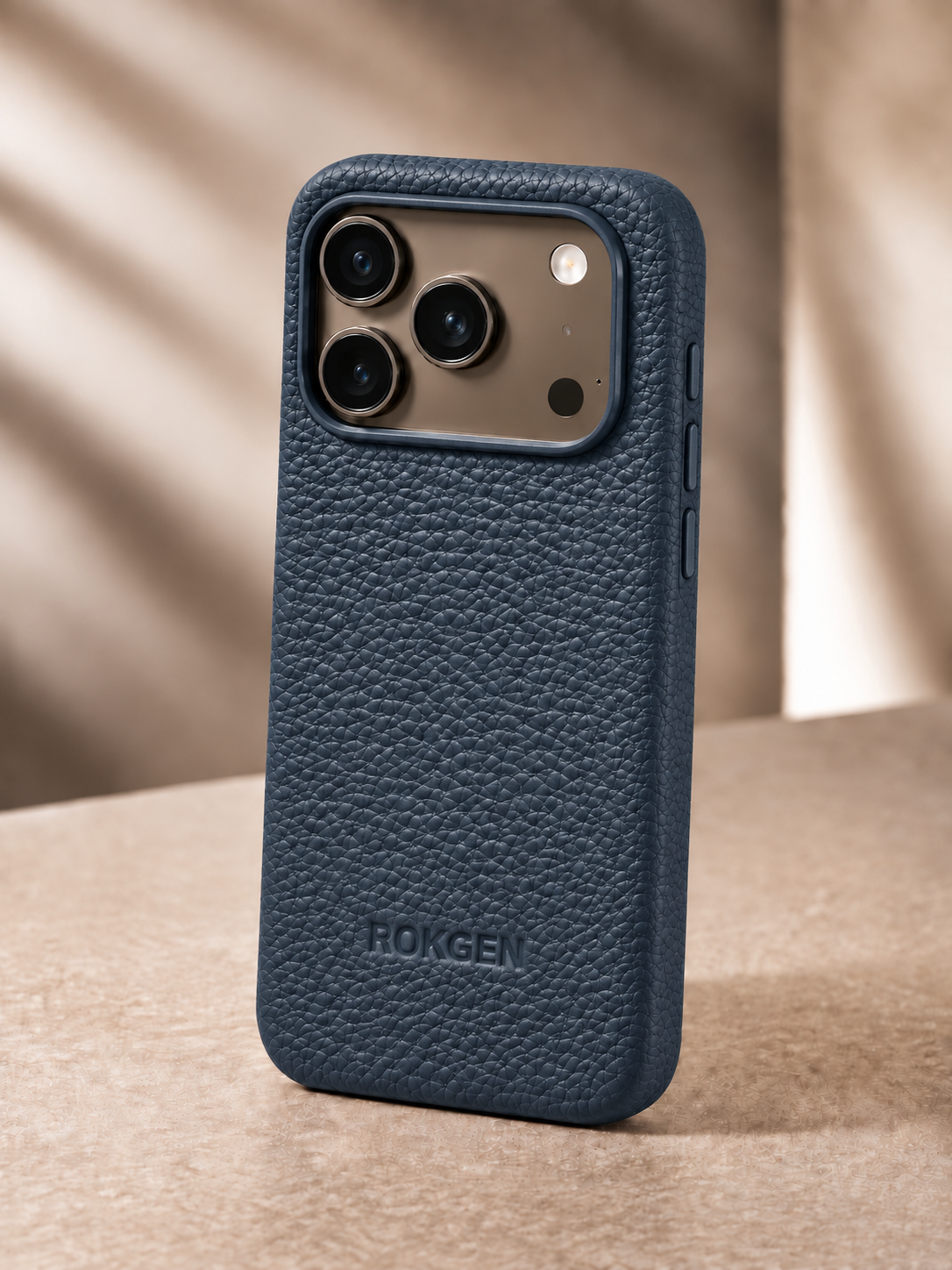 ROKGEN One MagSafe Leather Case - Blue