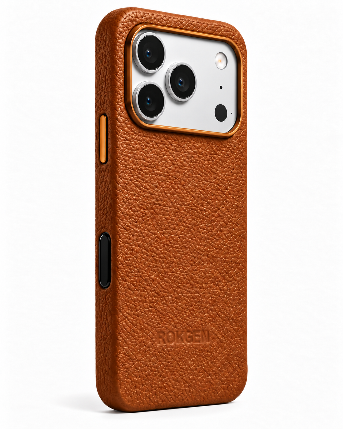 ROKGEN One MagSafe Leather Case - Brown Cognac