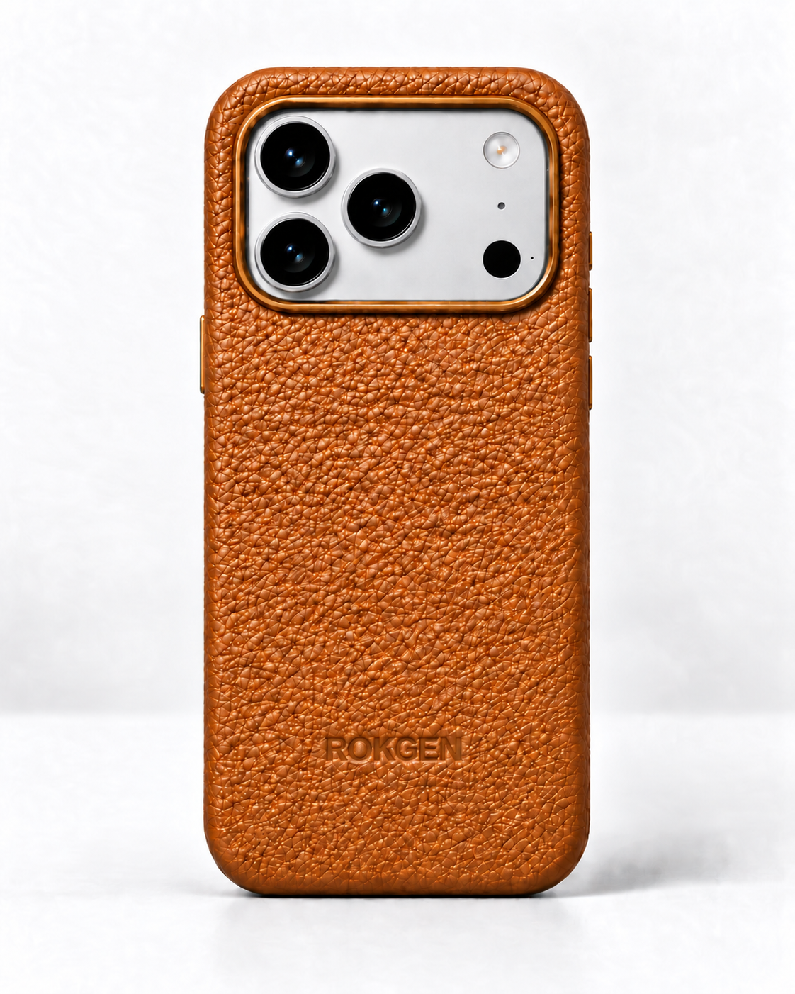ROKGEN One MagSafe Leather Case - Brown Cognac