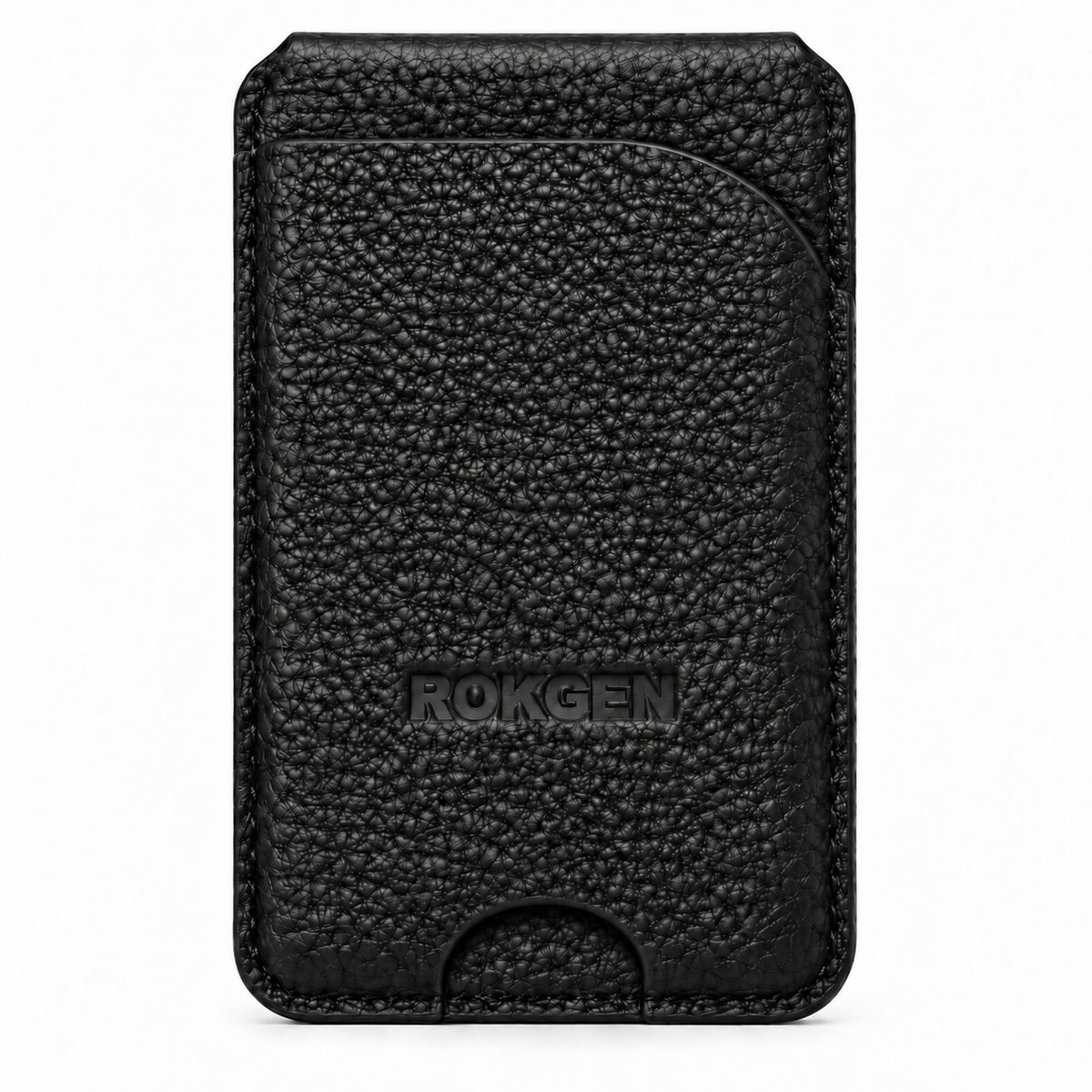 ROKGEN One MagSafe Leather Wallet & Stand - Black