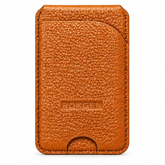 ROKGEN One MagSafe Leather Wallet & Stand - Brown